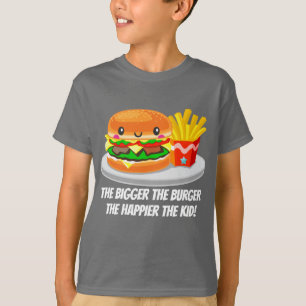 Cute Kawaii Hamburger fries Lägg till meddelande T Shirt