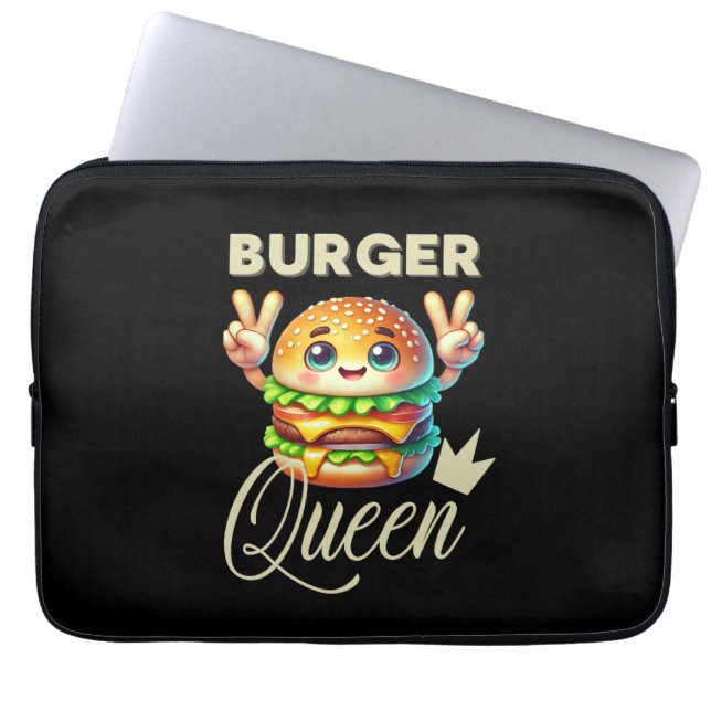 Cute Kawaii Hamburger Laptop Fodral (Framsidan)