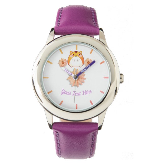 Cute Kawaii Hamster Anpassningsbar Armbandsur (Framsida)