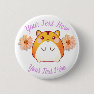 Cute Kawaii Hamster-Anpassningsbar Knapp