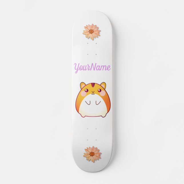 Cute Kawaii Hamster Anpassningsbar  Mini Skateboard Bräda 18,5 Cm (Framsida)