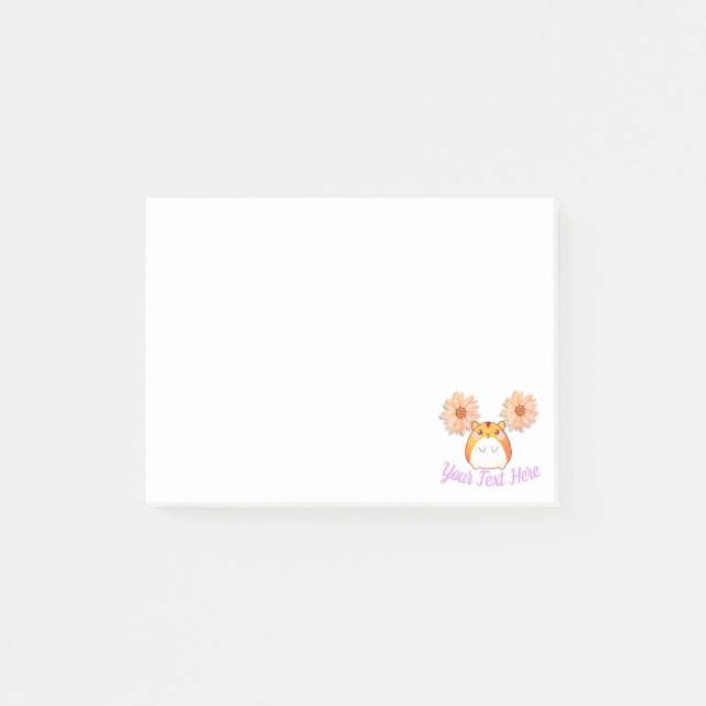 Cute Kawaii Hamster Anpassningsbar Post-it Block (Framsida)