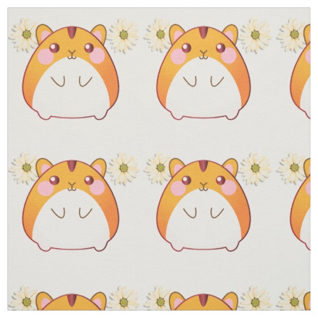 Cute Kawaii Hamster Fabric Tyg (Provkarta)