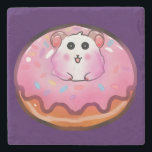 Cute Kawaii Hamster in Pink Frosted Donut Art Stenunderlägg<br><div class="desc">Satisfy your sweet tooth with this incredibly cute hamster and donut design! The artwork showcases a cheerful little hamster peeking out from the hole of a huge, glossy pink donut complete with colorful sprinkles. This fun, kawaii-style illustration is perfect for children's clothing, sweet birthday party invitations, cute stickers, or as...</div>