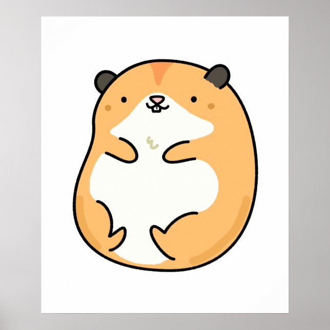 Cute Kawaii Hamster Poster (Framsidan)