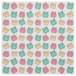 Cute Kawaii Hamsters Gult, Rosa, Grönt Tyg