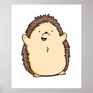 Cute Kawaii Hedgehog Poster