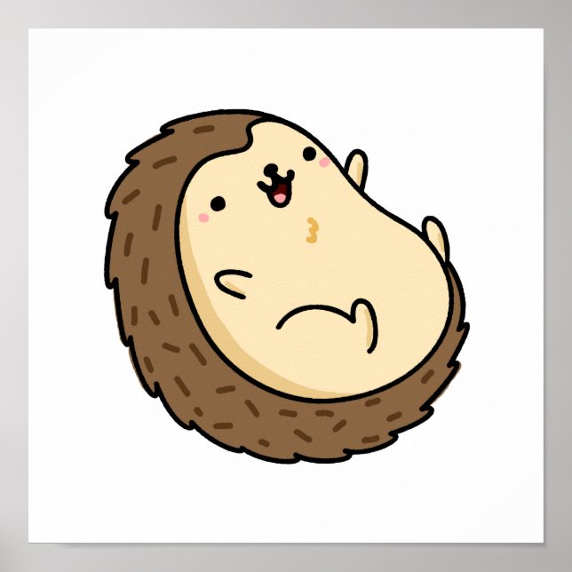 Cute Kawaii Hedgehog Poster (Framsidan)