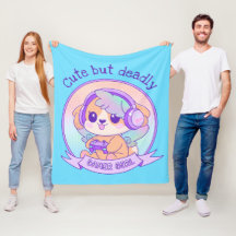 Cute Kawaii Hund med Vingar Gamer Girl in Blue