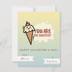 Cute Kawaii Ice - Cream Kids Friend Valentines day Anteckningskort