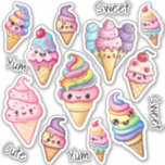 Cute Kawaii Ice Cream Kids Klistermärken<br><div class="desc">Dekorera dina planerare med de vackra tecknen i Kawaii Ice kräm. Korta,  snabba klistermärken för din bärbara dator,  dagbok,  bokar,  bindemedel,  planerare med mera!</div>
