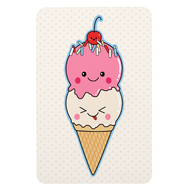 Cute Kawaii Ice Cream Magnet (Vertikal)