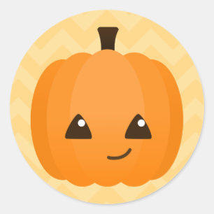 Cute Kawaii Jack o'Lantern Runt Klistermärke