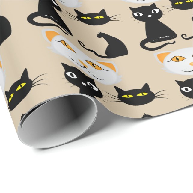 Cute Kawaii Japanese Aesthetic Cat Wrapping Paper  Presentpapper (Rullad Hörn)