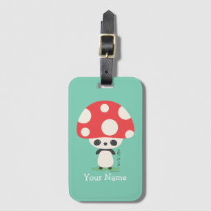 Cute Kawaii Japansk Kinoko Mushroom Panda Bagagebricka