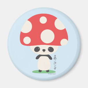 Cute Kawaii Japansk Kinoko Mushroom Panda Magnet