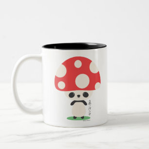 Cute Kawaii Japansk Kinoko Mushroom Panda Två-Tonad Mugg
