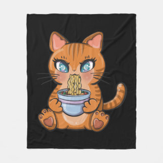 Cute Kawaii Japanska Anime Cat Ramen Gift Fleecefilt