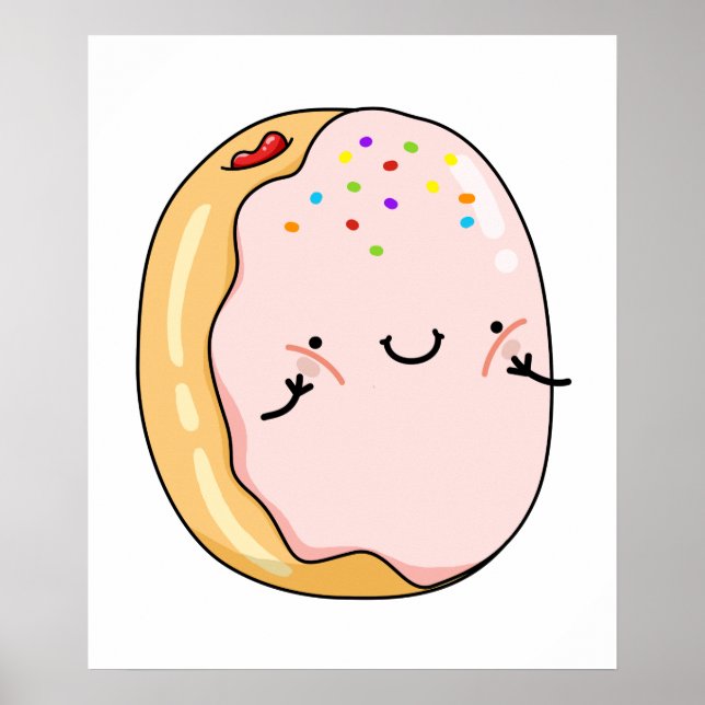 Cute Kawaii Jelly Donut Poster (Framsidan)