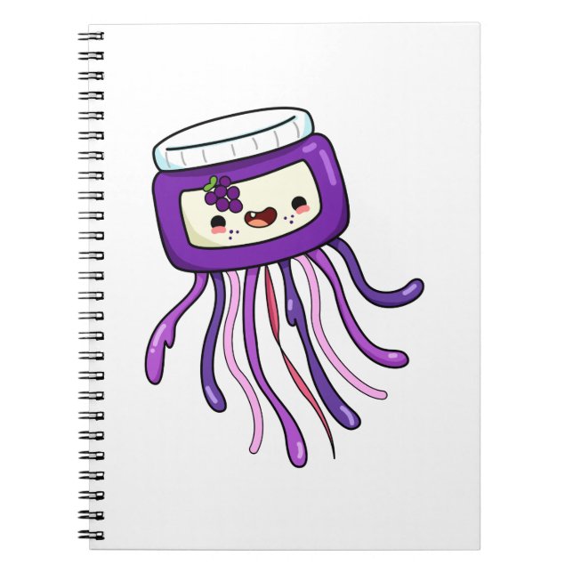 Cute Kawaii Jellyfish Anteckningsbok (Framsidan)