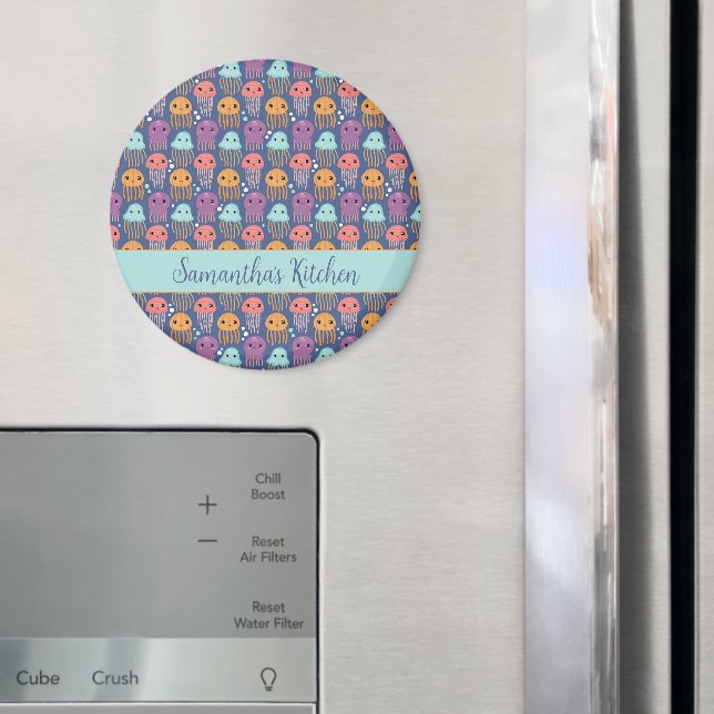 Cute Kawaii Jellyfish Personlig Magnet (In Situ (Fridge))