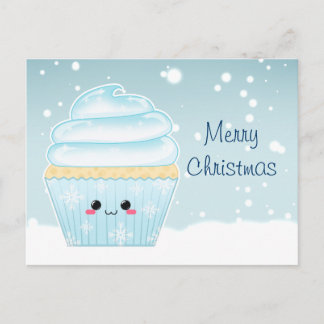 Cute Kawaii jul Snowflake cupaka Helg Vykort