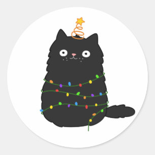Cute Kawaii-julklapp Runt Klistermärke