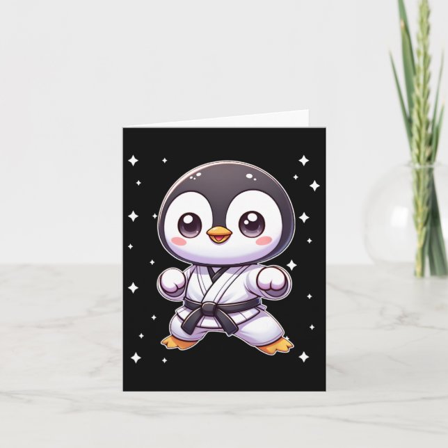 Cute Kawaii Karate Penguin Martial Arts 1 Kort (Framsida)