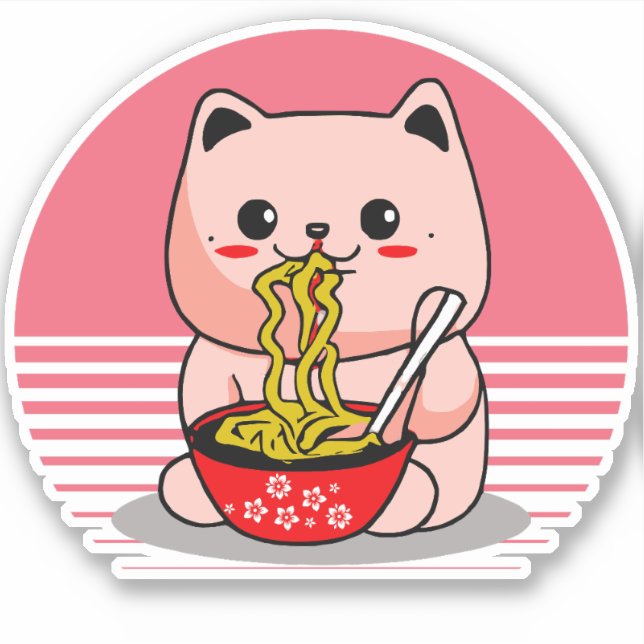 Cute Kawaii-kattätsten Klistermärken (Framsida)