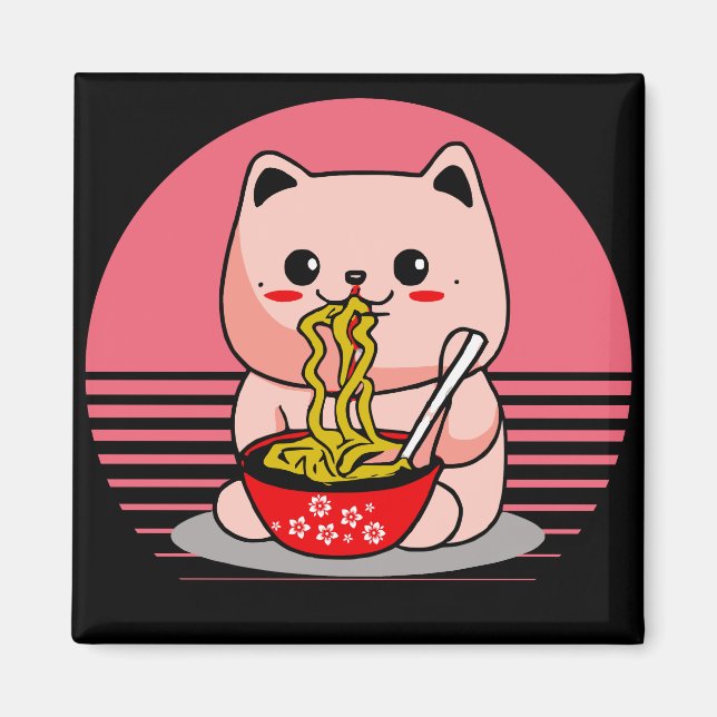 Cute Kawaii-kattätsten Magnet (Framsidan)