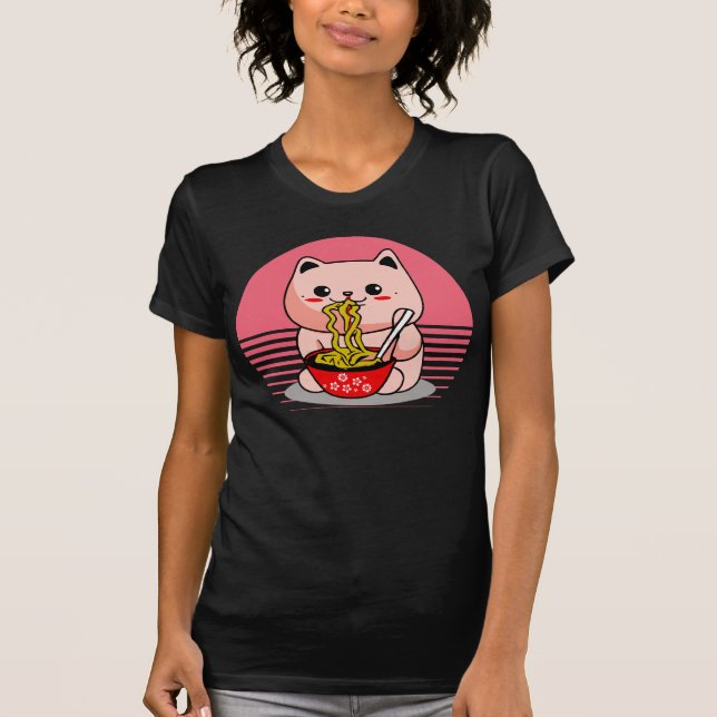 Cute Kawaii-kattätsten T Shirt (Framsida)
