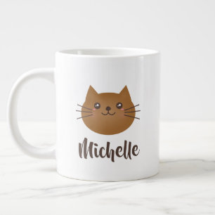 Cute Kawaii Kattunge Älskare Whimsical Monogram Jumbo Mugg