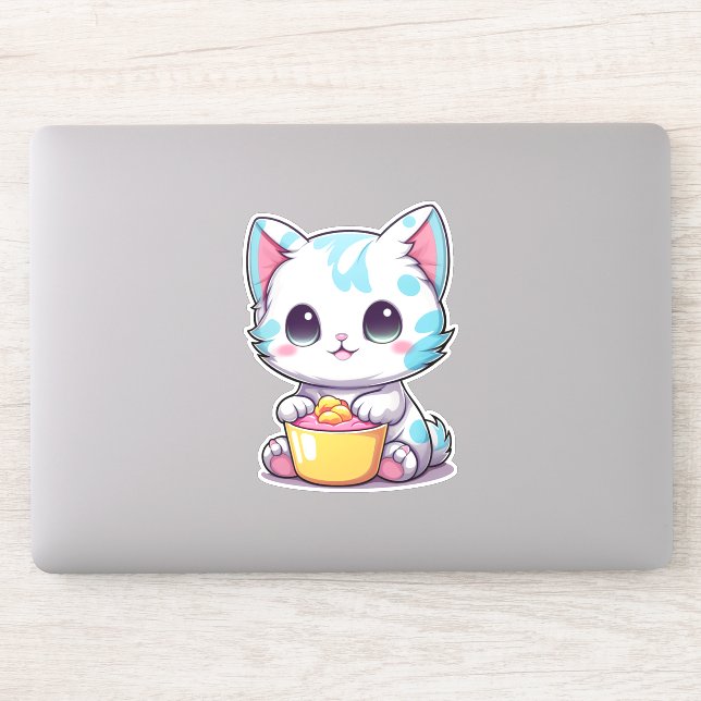 Cute Kawaii Kattunge Ansikte | Söt katt Emblem Klistermärken (Dator)