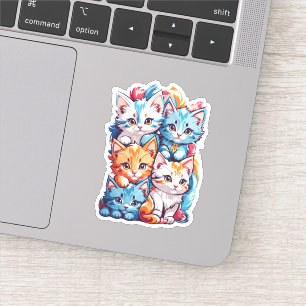 Cute Kawaii Kattunge, lekfull Klistermärken