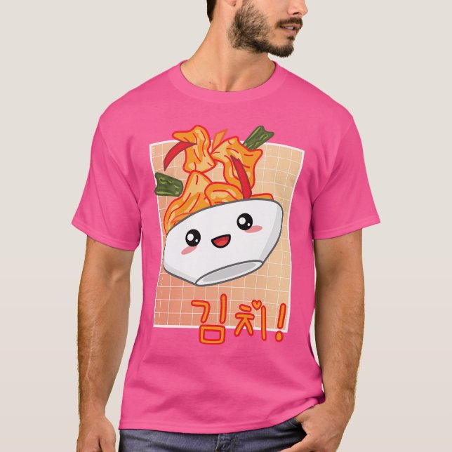 Cute Kawaii Kimchi Retro 90S Aestesiskt koreanskt  T Shirt (Framsida)