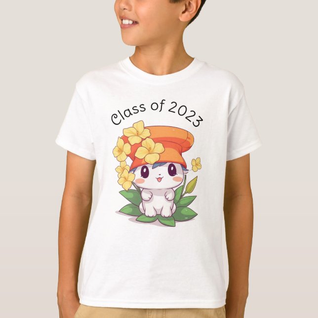 Cute Kawaii Kindergarten Studenten T Shirt (Framsida)