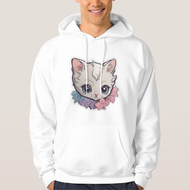 Cute Kawaii Kitten 1 Hoodie (Framsida)