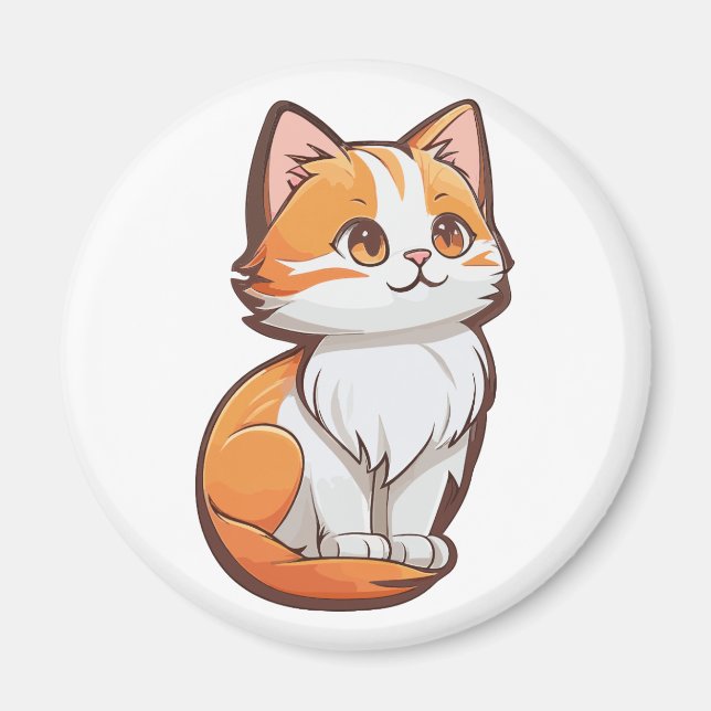 Cute Kawaii Kitten Magnet (Framsidan)