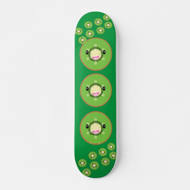 Cute Kawaii Kiwi Fruit Mini Skateboard Bräda 18,5 Cm (Framsida)