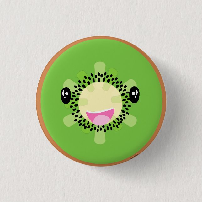 Cute Kawaii Kiwi Tropical Fruit Vegan Food Knapp (Framsida)