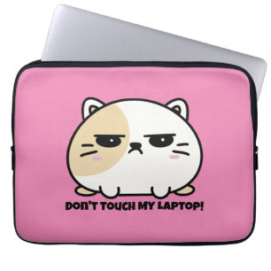 Cute Kawaii Knubbig Arg Mochi Cat Laptop Fodral
