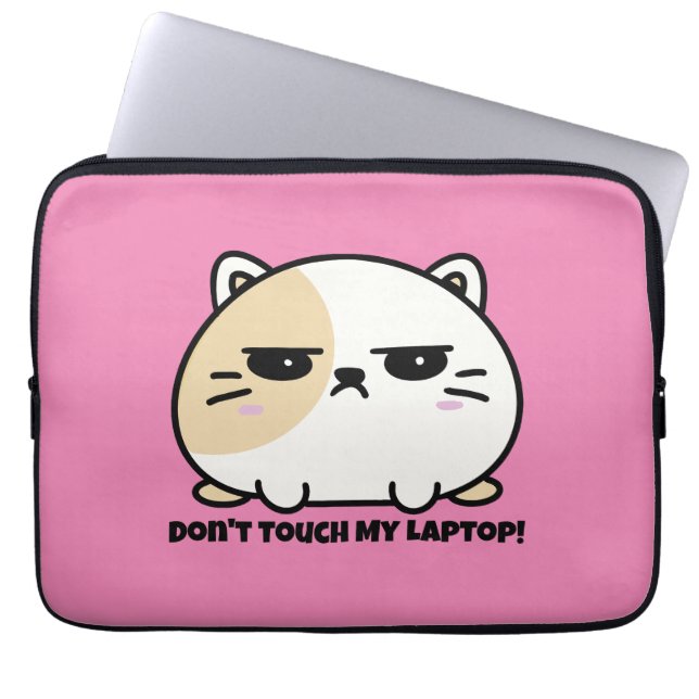 Cute Kawaii Knubbig Arg Mochi Cat Laptop Fodral (Framsidan)