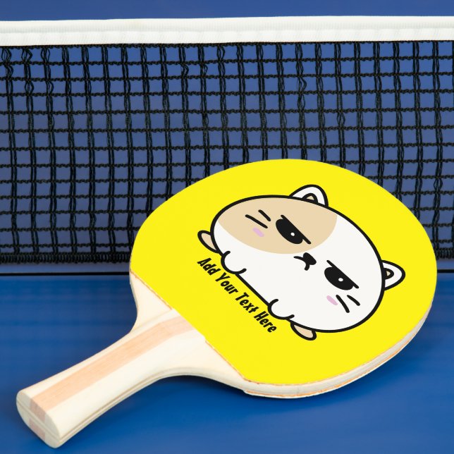 Cute Kawaii Knubbig Arg Mochi Cat Pingisracket (Insitu)