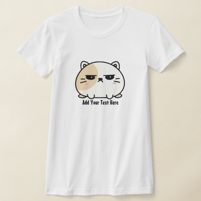 Cute Kawaii Knubbig Arg Mochi Cat T Shirt (Laydown)