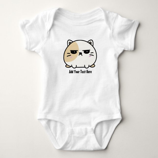 Cute Kawaii Knubbig Arg Mochi Cat T Shirt (Framsida)