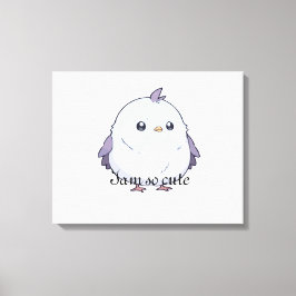 Cute Kawaii Knubbig Bird Tecknad - Aduly Pastel Canvastryck