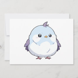 Cute Kawaii Knubbig Bird Tecknad - Aduly Pastel Inbjudningar