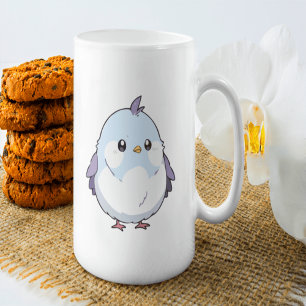 Cute Kawaii Knubbig Bird Tecknad - Aduly Pastel Kaffemugg