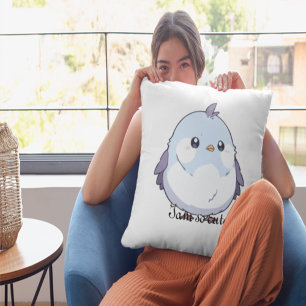 Cute Kawaii Knubbig Bird Tecknad - Aduly Pastel Kudde