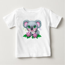 Cute Kawaii Koala Bear med Flowers